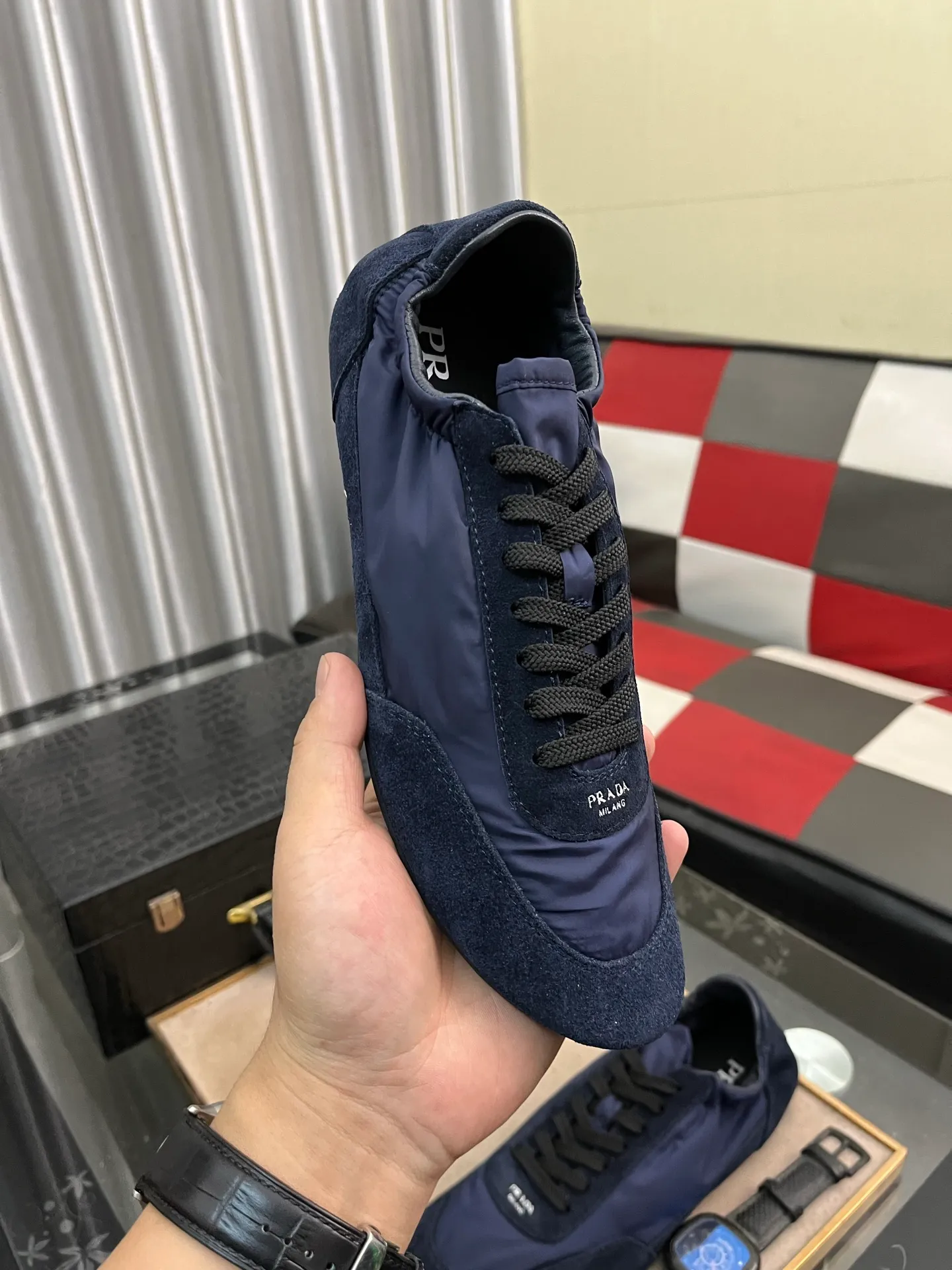 Men's shoes 💰500⌚️⌚️【PRADA】Prada - high-end quality original order 🔍🔍🔍 casual sports shoes - Upper: 🔝Nappa calfskin, brand high mercerized canvas, shoe body brand metal fasteners, tongue silk screen brand logo - Lining: water-dyed cowhide - Outsole: ultra-light TPU foam; molded outsole -Ultra-high quality control and fine workmanship: outstanding (high-end, extravagance, class) -Size: 38-446️⃣colors available